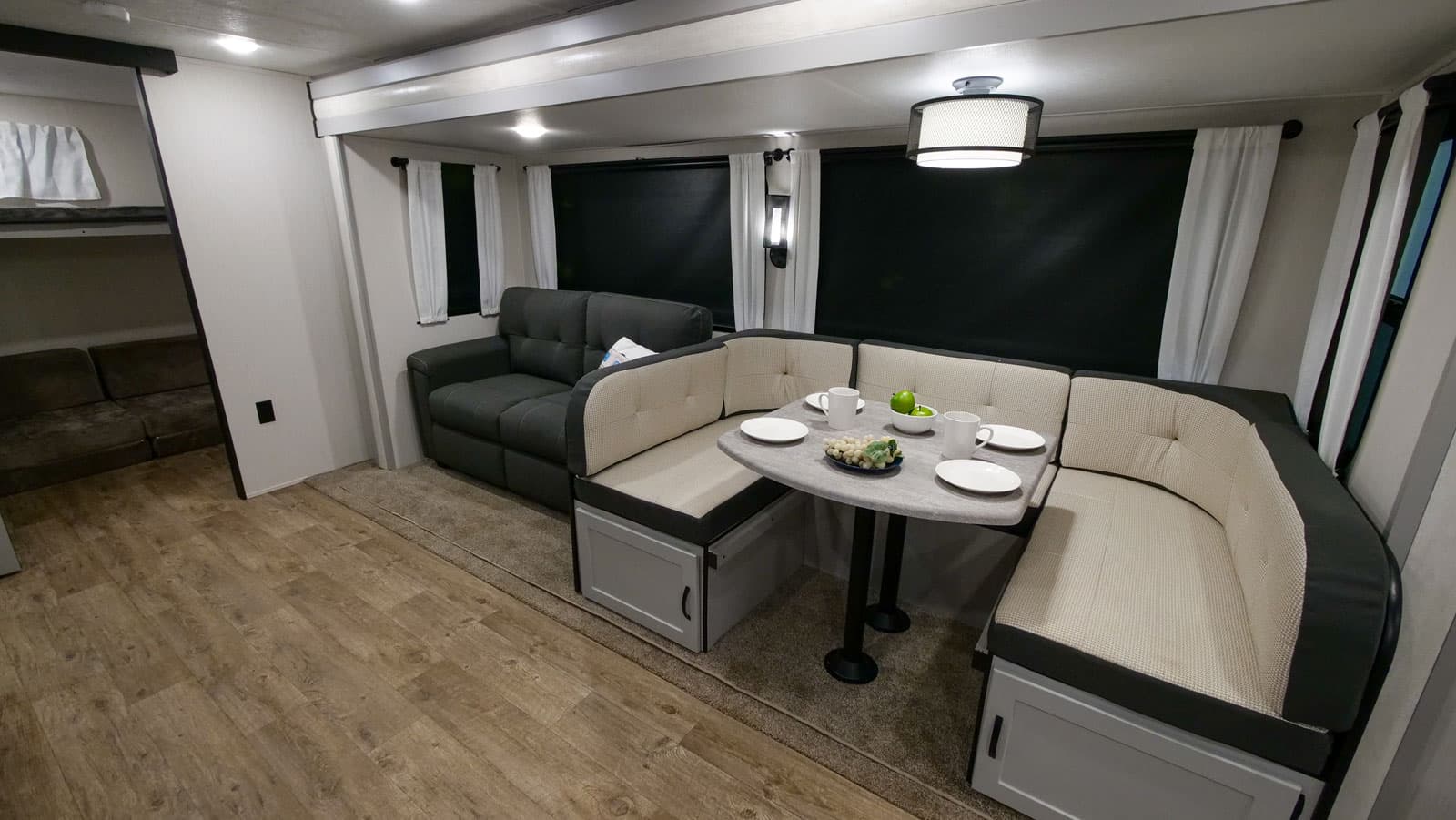 Interior of an American travel trailer